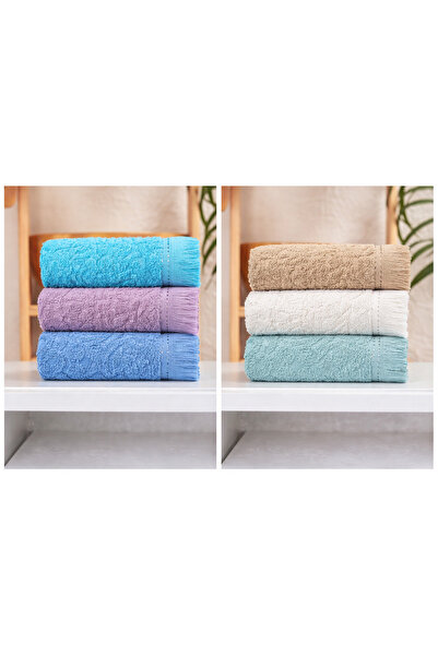 ÖZteks 30*50 cm 12-Piece Kitchen Towel Set (2 Pieces of Each Color) & Hand an...
