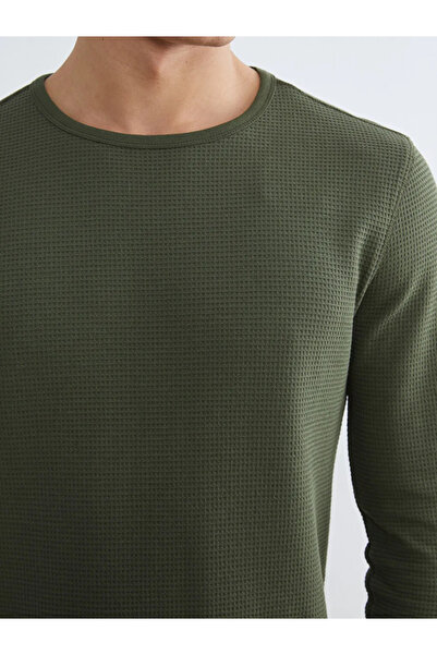 LC Waikiki Top de pijama pentru bărbați, verde, cu mânecă lungă și guler tip ...