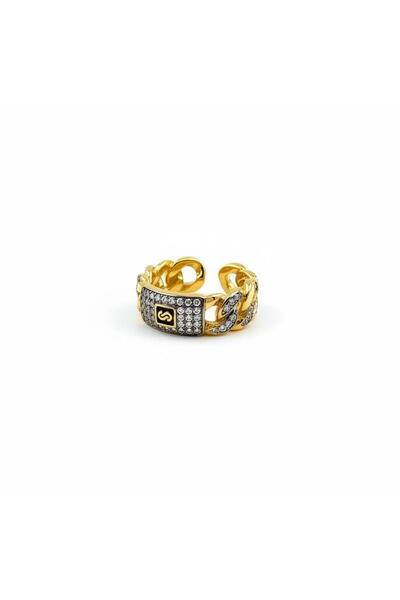 rosen accessories Zirkon Taşlı Zincir Detaylı Marka Model Yüzük