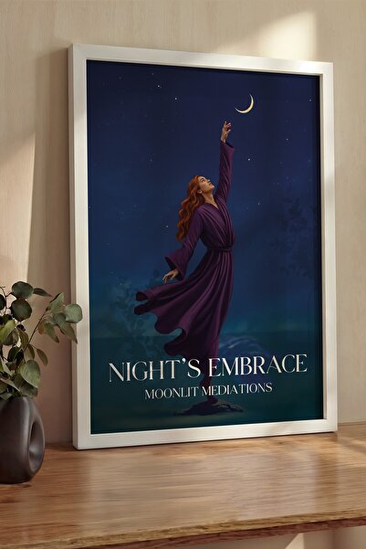 Postifull Pictură de perete, Tablou și poster cu ramă albă de lux, Seria Ritu...