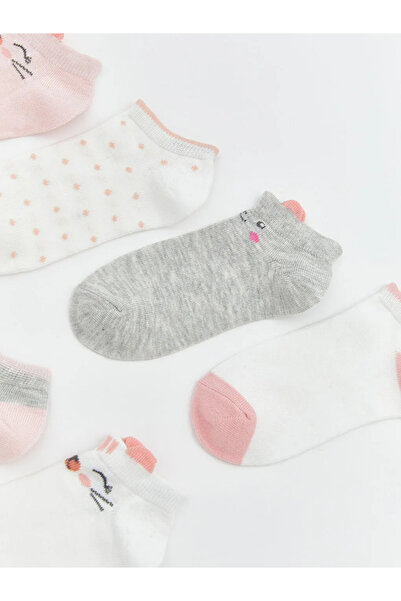 LC Waikiki Ciorapi roz cu model pentru fete, pachet de 7