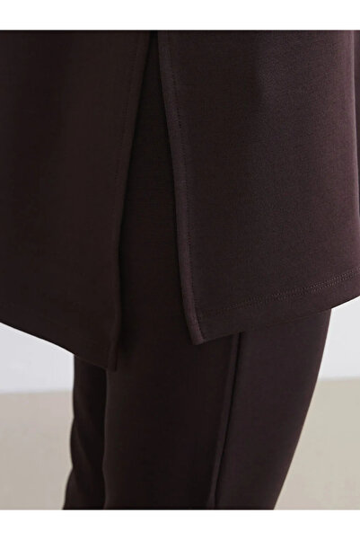 LC Waikiki Brown soft touch Oversized women's sweatshirt tunic