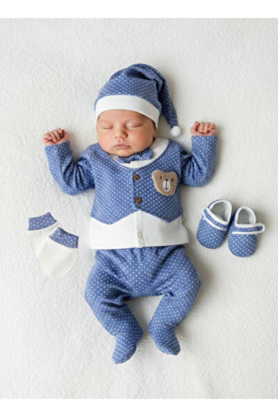 Panfilia 100% Cotton Baby Boy Newborn 5 Piece Hospital Outfit / Bodysuit Set ...