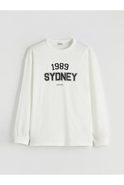 LC Waikiki Ecru Sydney Printed Boys' T-Shirt