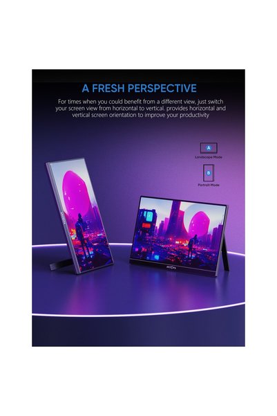 Arzopa Monitor portabil de gaming Z1FC, 16.1", 144 Hz, 1080P, HDR, USB-C/HDMI, 72% NTSC, IPS
