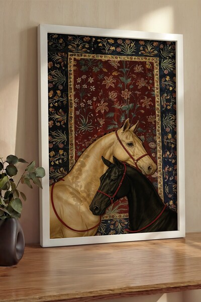 Postifull Pictură de perete, Tablou și poster cu ramă albă de lux, Seria Ritu...