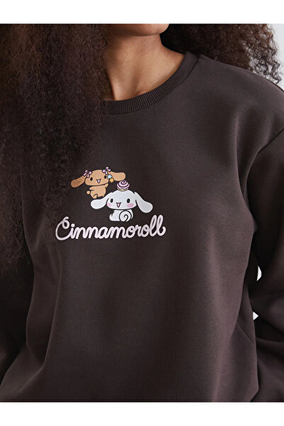 LC Waikiki Brown Cinnamoroll Printed Oversized Women's Sweatshirt