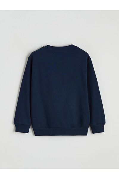 LC Waikiki Navy Blue Tiger Printed Boys' Sweatshirt