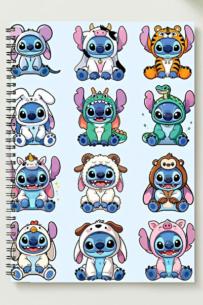 BLACKONECLASS STİTCH TEMALI A5 Metal Spiralli Çizgisiz kalın bristol Kapak ST...