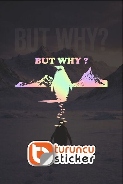 Turuncu Sticker نihilist Penguen لماذا؟ هذا ما السبب؟ ملصق لاصق 20x15 سم - مل...