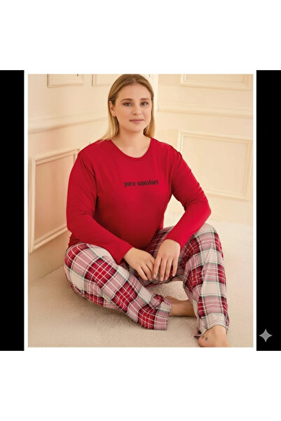 isiltikidsmoda Mihra 50802 Women's Battal Milan O Neck Pajama Set