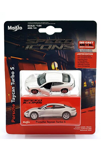 Maisto 1:64 Speed Icons Koleksiyon Araçlar Porsche Taycan Turbo S Beyaz