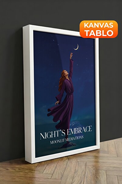 Postifull Zidna slika, luksuzna slika na platnu u beloj ramovani, serija ritu...