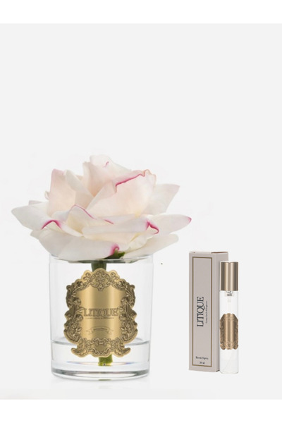 LITIQUE CAM GOLD TEKLİ BEYAZ PEMBE GÜL-LÜKS ODA PARFÜMÜ