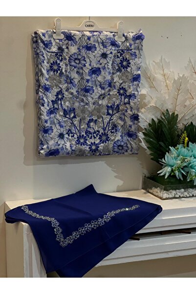 REHAM Emirati-style embroidered Silk fabric, soft and embroidered on the ches...