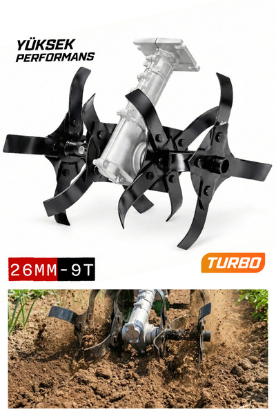 PROXTECH profesyonel Motorlu Tırpan Çapalama Aparatı 26mm Boru 9 Diş