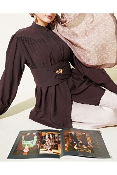 Burcia Wide Belted Gathered Shirt