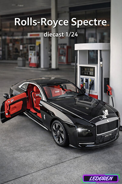 L'eDoren سيارة رولز رويس سبيكتر باللون الأسود 1/24 نموذج سيارة مصبوبة قابلة ل...