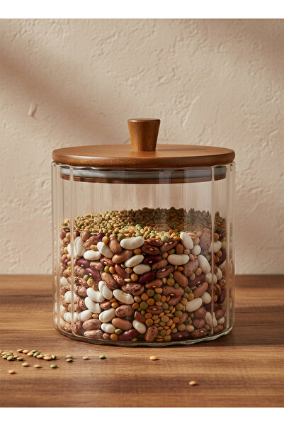 Suo Home Nilo Acacia Vacuum Glass Jar with Lid 1380ml