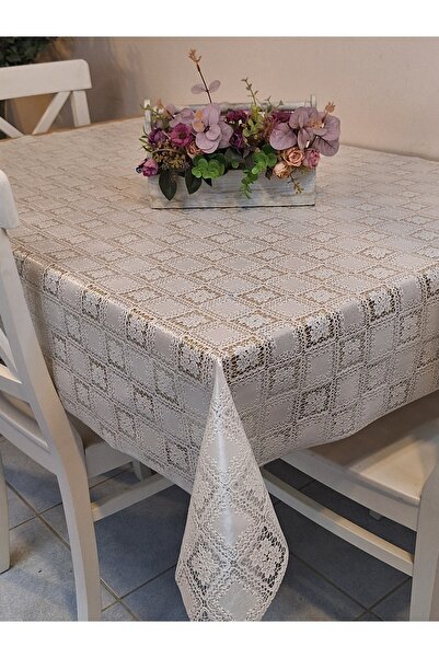 Başak Ev Tekstili Imported Erasable Pvc Tablecloth – Non-Slip Base, Fabric-Lo...
