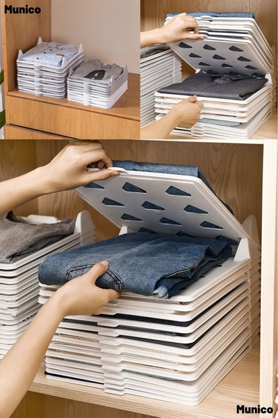 Munico 5 Adet T-Shirt Düzenleyici Aparat Minimal ve Sade Tasarım Dayanıklı Pl...