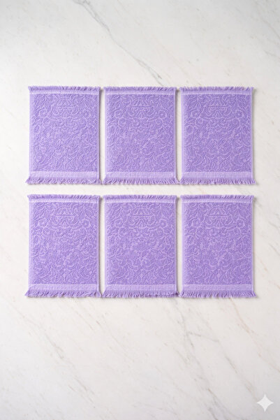 ÖZteks 12 Pieces Purple 30-50 cm Cotton Piece Kitchen Towel & Hand and Face T...