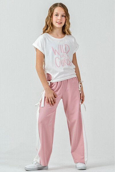 LUCEVERA Girl's Stripe Detailed Bowknot Tracksuit Set – Casual & Stylish Top ...