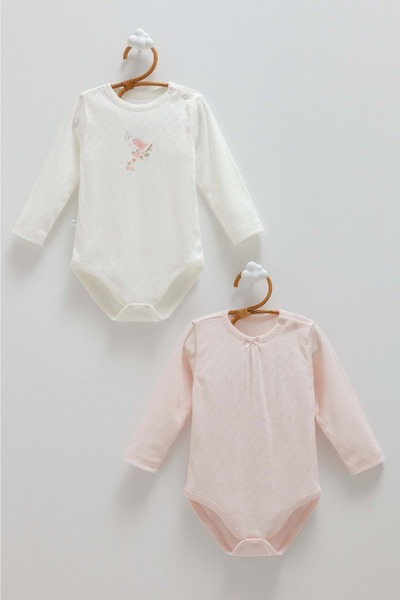 Caramell All Time Girl Baby Girl Double Strappy Bodysuit Pink