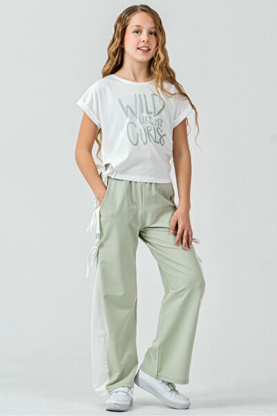 LUCEVERA Girl's Stripe Detailed Bowknot Tracksuit Set – Casual & Stylish Top ...