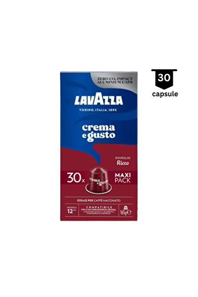 LavAzza Crema e Gusto Ricco - Compatibil Nespresso - 30 de capsule din aluminiu