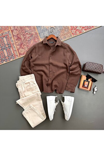 tiggir moda Men's Muslin Fabric Shirt and Jeans 2-Piece Set