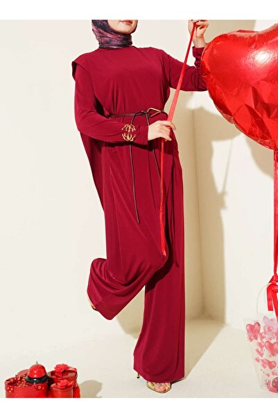 Burcia Asymmetrical Segmented Belted Sandy Double Set