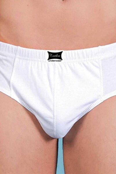 Tutku Men's White Slip Underpants-White-3Xl