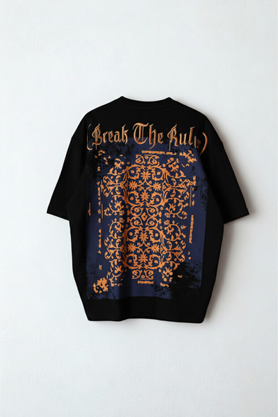 Wonraces Мъжка прекалено голяма тениска с велосипедна яка, бродирана с релефе...