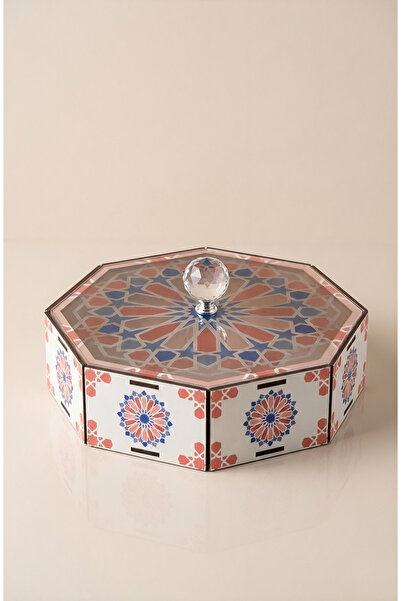 Işıl Concept Ahşap Sunumluk - Lokumluk Hurmalık Şekerlik - Geleneksel Motifli...