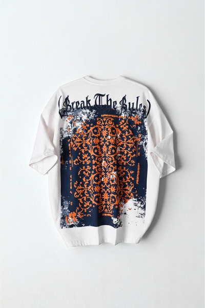 Wonraces Мъжка прекалено голяма тениска с велосипедна яка, бродирана с релефе...