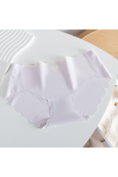 Eces Design Seamless Ice Silk Laser Cut Heart Detailed Seamless Women's Slip ...