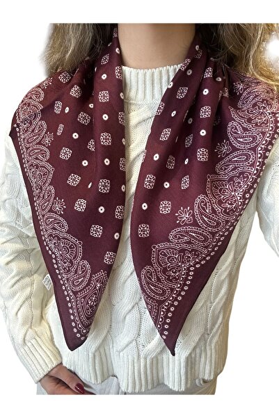 BYYEŞO Eșarfă portocalie cu model detaliat 65*65