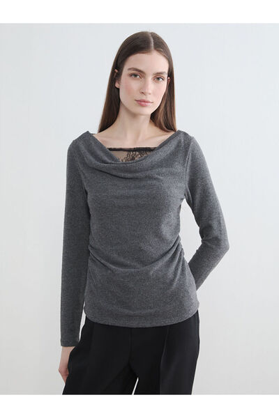 LC Waikiki بلوزة واسعة بياقة روبا وربطة عنق من UZG STORE للنساء الأنيقات