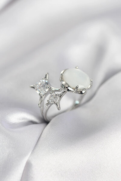 Clariss خاتم نسائي موديل نجم القطب باللون الفضي