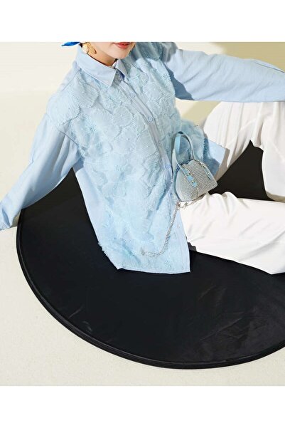 Burcia Tulle Floral Stone Embellished Shirt