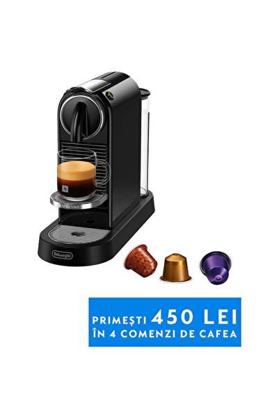 De'Longhi Espressor Nespresso της CitiZ Black, 19 bari, 1260 W, Negru, σετ κά...