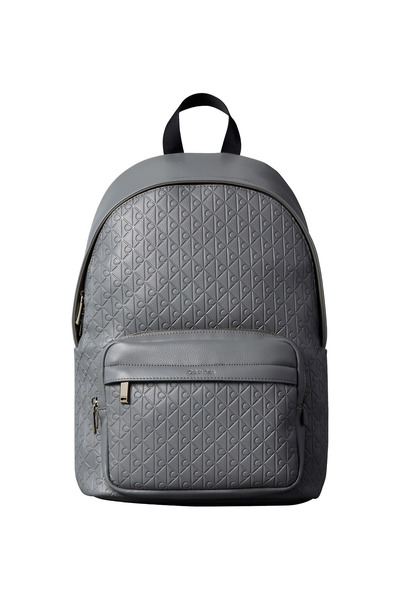 Calvin Klein Gri Erkek Sırt Çantası EMBLEM AOP EMBOSS ROUND BACKPACK