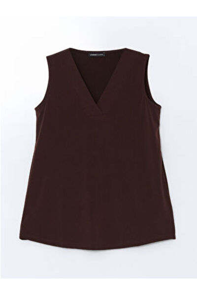 LC Waikiki Bluză maro pentru femei cu decolteu în V