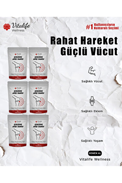Vitalife Wellness Ginseng Ağrı Bandı Anında Etki Gün Boyu Destek 150 Adet