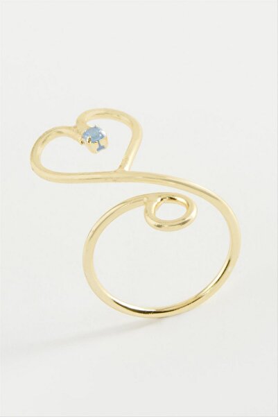 ZERO LAND خاتم STOROZAL بحجر على شكل قلب (62743) - أصفر