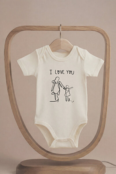 LilJoy بدلة أطفال مصنوعة من القطن العضوي بنسبة 100% مطبوع عليها عبارة I Love ...