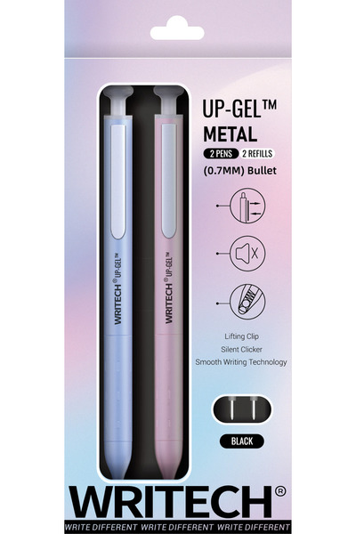 Writech W-0156 METAL UP MAVİ-PEMBE GÖVDE 0,7MM MAVİ JEL KALEM - 2'Lİ