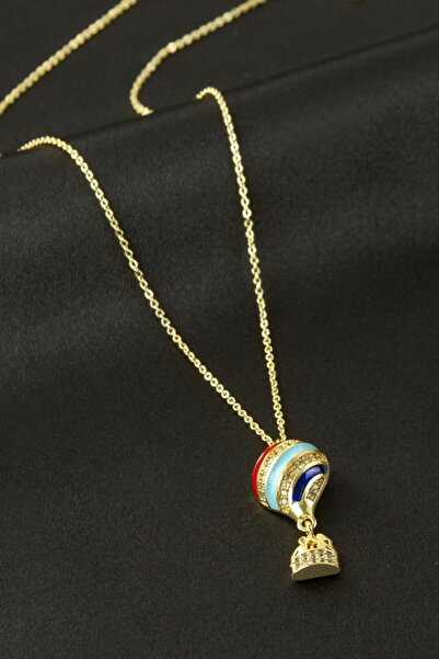 ZERO LAND قلادة حجر الزركون على شكل بالون طائر من ستوروزال (61436) - أصفر