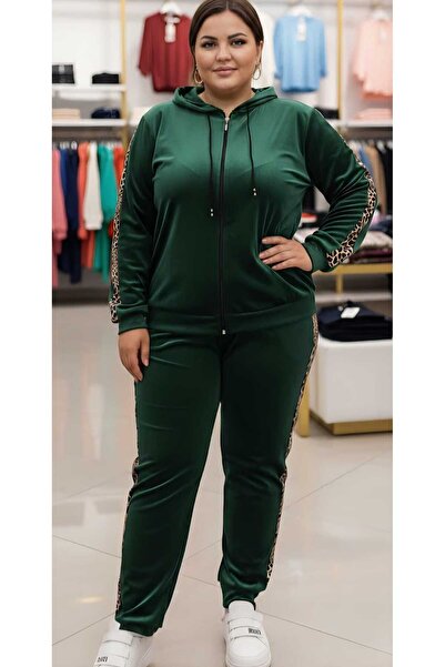 ihaoo Women's Velvet Leopard tracksuit